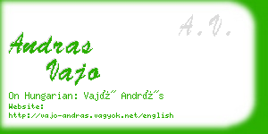 andras vajo business card